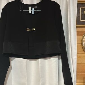 Black cardigan with gold detail